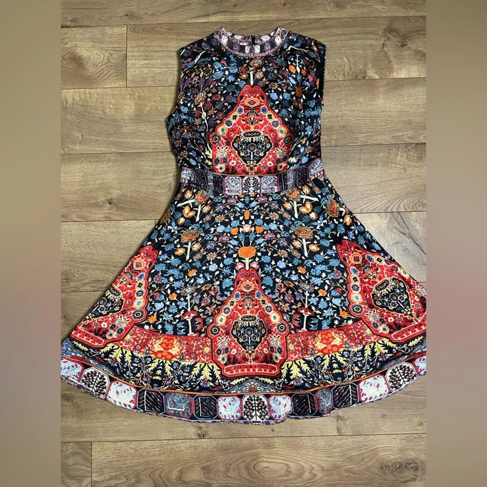 NWOT Vibrant Multicolor Sleeveless Mini Dress - Picture 9 of 15